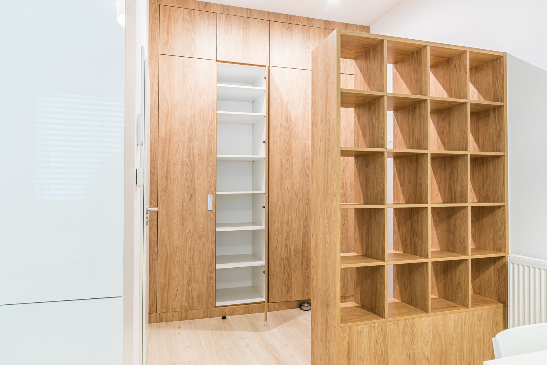 Storage space is not missing in this type of studio either.